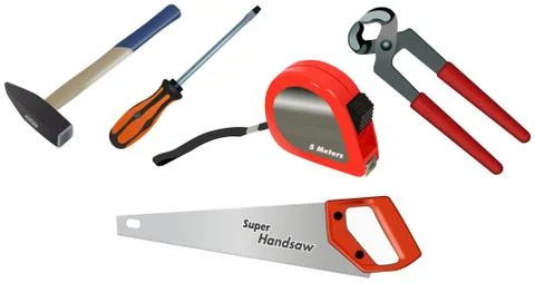 Set of workshop tools Stock Illustration