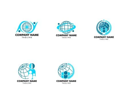 Set of World Community vector logo design elements Illustrazione stock
