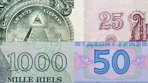 Set of world Currency. Stop motion animation. Stock Footage 229780160