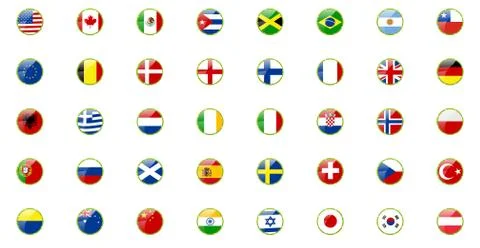 Set of world flags Illustrazione stock