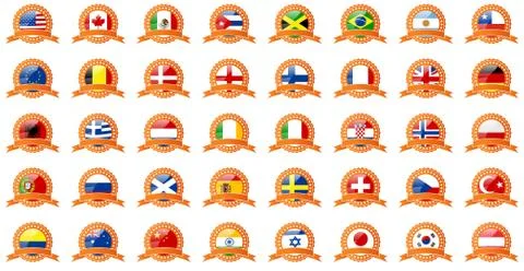 Set of world flags Illustrazione stock