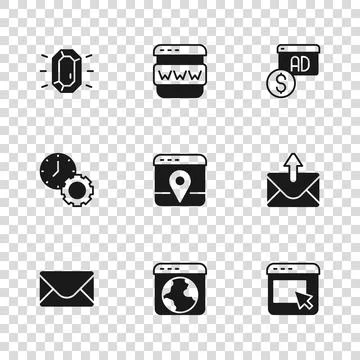 Set Worldwide, Mail and e-mail, Advertising, Infographic of city map, Diamo.. Stock Illustration