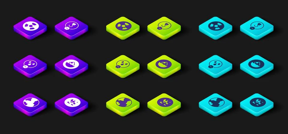 Set Worldwide, QR code, Water drop forbidden, Carton cardboard box, Industrial Stock Illustration