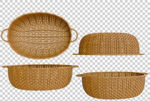Set of woven baskets various sizes and shapes Illustrazione stock