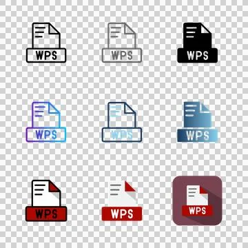 Set wps file document icons. for graphic and design purposes. Stock Illustration