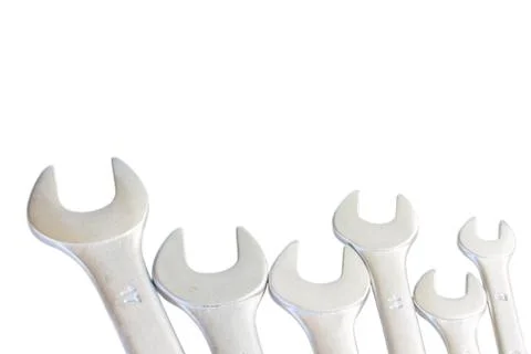 Set of  wrenches border Fotos Stock