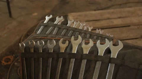 Set Of Wrenches Stock Footage 146112954