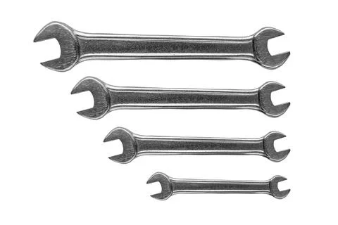 Set of wrenches isolate on white background Stock Photos