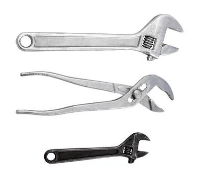 Set of wrenches isolated on the white background Stock Photos