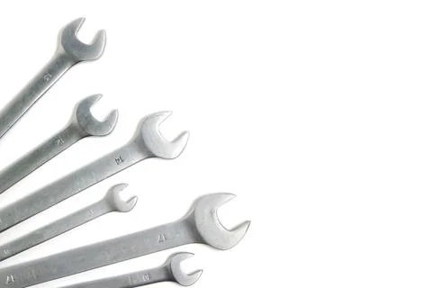 Set of wrenches on a white background. Stock Photos