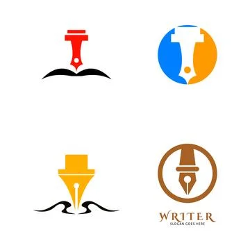 Set of Writer Icon Vector Logo Template Illustration Design Stock-Illustration