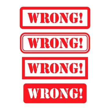 Set of Wrong stamp symbol, label sticker sign button, text banner vector illu Ilustración de archivo