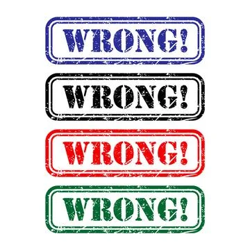Set of Wrong stamp symbol, label sticker sign button, text banner vector illu Ilustración de archivo