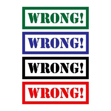 Set of Wrong stamp symbol, label sticker sign button, text banner vector illu イラスト素材