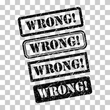 Set of Wrong stamp symbol, label sticker sign button, text banner vector illu イラスト素材