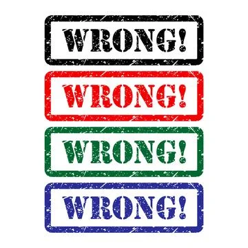 Set of Wrong stamp symbol, label sticker sign button, text banner vector illu イラスト素材