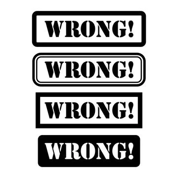 Set of Wrong stamp symbol, label sticker sign button, text banner vector illu イラスト素材