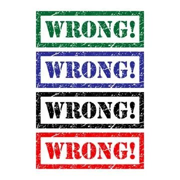 Set of Wrong stamp symbol, label sticker sign button, text banner vector illu Stock-Illustration