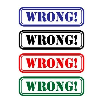 Set of Wrong stamp symbol, label sticker sign button, text banner vector illu イラスト素材