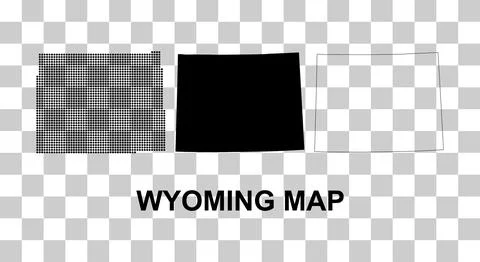 Set of Wyoming map shape, united states of america. Flat concept icon symbol Stock Illustration