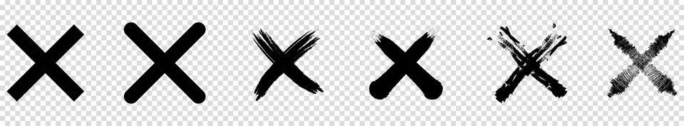 Set of X black mark Stock Illustration