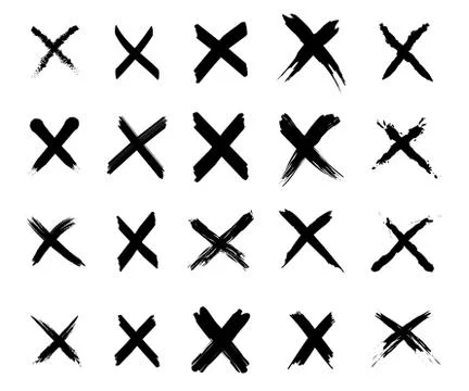 Set of X handwritten letter on white Stock Illustration