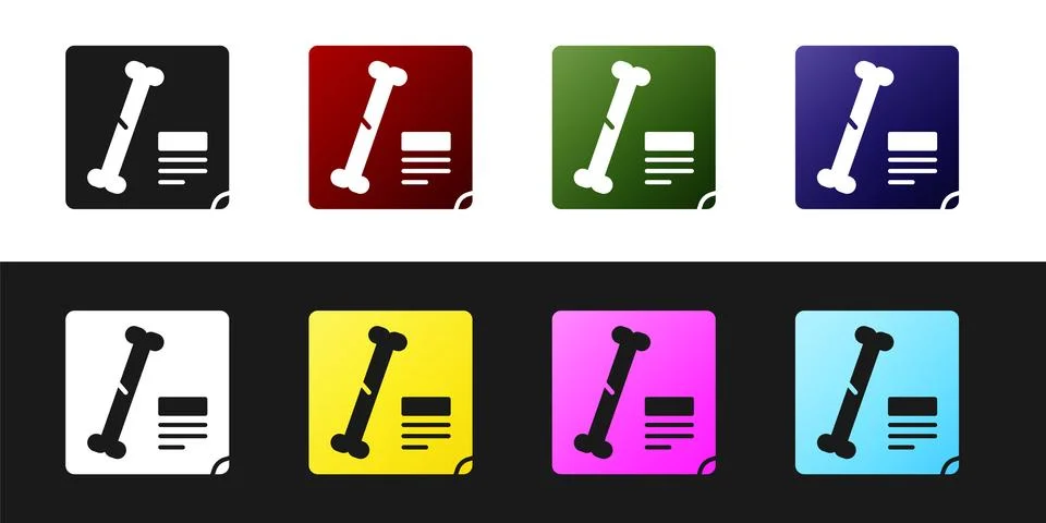 Set X-ray shots icon isolated on black and white background.  Vector Illust.. 스톡 일러스트