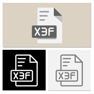 Set xef file format icons. extension, file type, document.  库存插图
