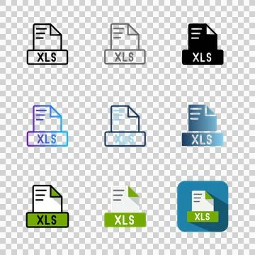 Set xls document file icons. symbol spreadsheet file format  Stock Illustration