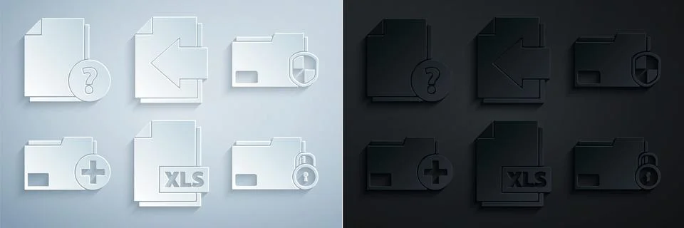 Set XLS file document, Document folder protection, Add new, Folder and lock イラスト素材