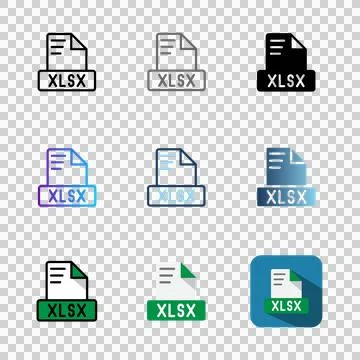 Set xlsx document format file icons. simple design Stock Illustration