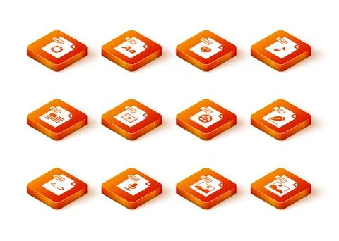 Set XML file document, OGG, PDF, MP4, JPG, AVI, TIFF and AI icon. Vector Stock Illustration