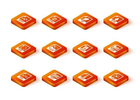 Set XSL file document, TXT, GIF, TIFF, ZIP and WAV icon. Vector Stockillustratie