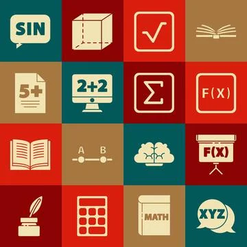 Set XYZ Coordinate system, Chalkboard, Function mathematical symbol, Square.. Stock Illustration
