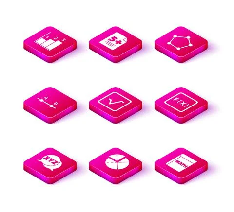 Set XYZ Coordinate system, Graph, schedule, chart, diagram, Square root, Book Illustrazione stock