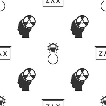 Set XYZ Coordinate system, Test tube and flask and Head and radiation symbol  Stock Illustration