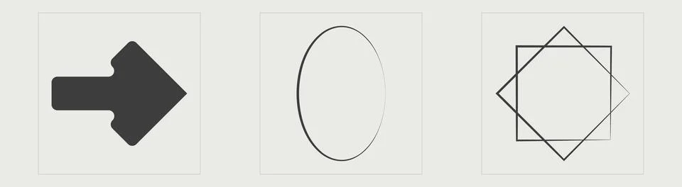 Set of Y2K style vectors of objects. Trendy geometric postmodern figures Illustrazione stock