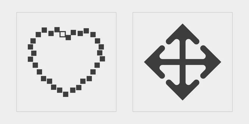 Set of Y2K style vectors of objects. Trendy geometric postmodern figures 스톡 일러스트