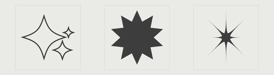 Set of Y2K style vectors of objects. Big collection of abstract graphic Stock Illustration
