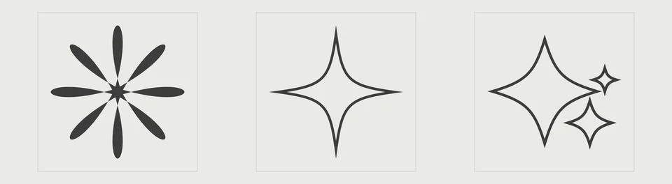Set of Y2K style vectors of objects. Big collection of abstract graphic Stock Illustration