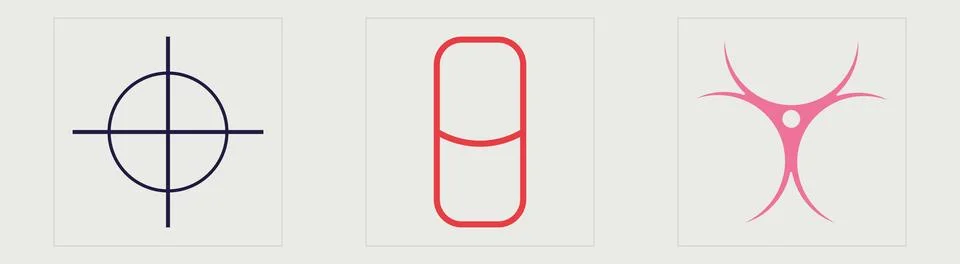 Set of Y2K style vectors of objects. Brutalism star and flower shapes. Elements Stock Illustration