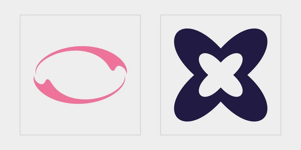 Set of Y2K style vectors of objects. Brutalism star and flower shapes. Templates Stock Illustration