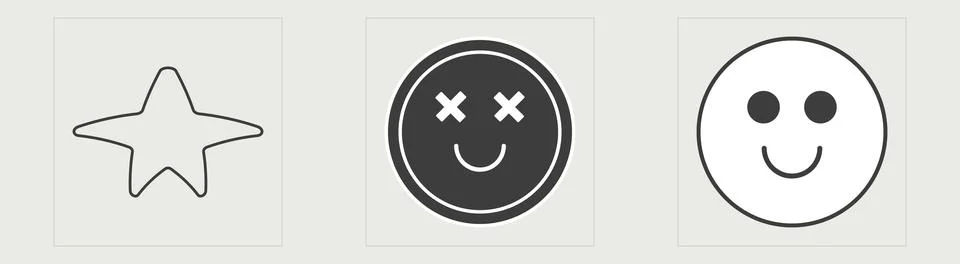 Set of Y2K style vectors of objects. Trendy geometric postmodern figures Stock Illustration