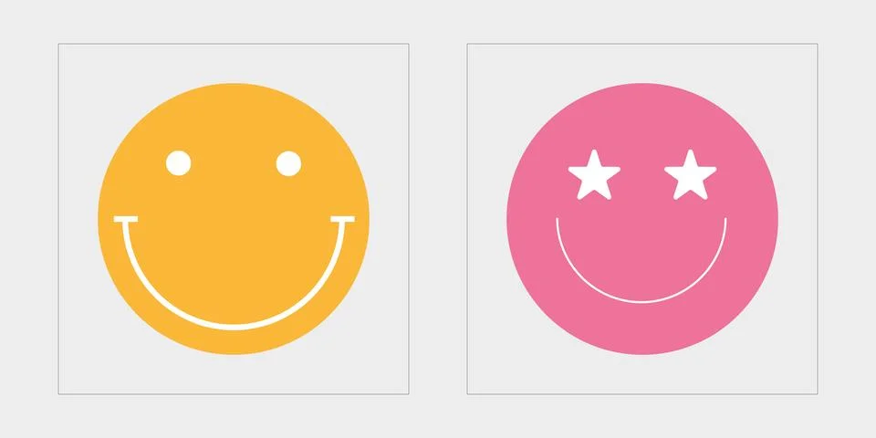 Set of Y2K style vectors of objects. Brutalism star and flower shapes. Elements Stock Illustration