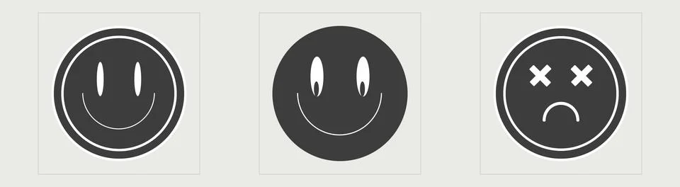 Set of Y2K style vectors of objects. Trendy geometric postmodern figures Illustrazione stock