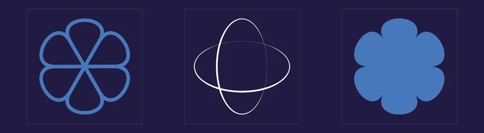 Set of Y2K style vectors of objects. Trendy geometric postmodern figures Illustrazione stock