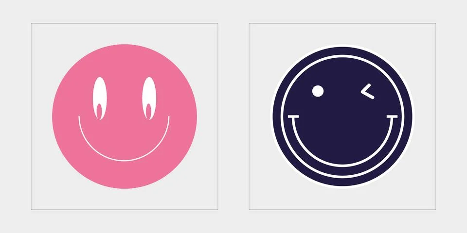 Set of Y2K style vectors of objects. Brutalism star and flower shapes. For Stock Illustration