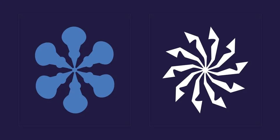 Set of Y2K style vectors of objects. Brutalism star and flower shapes. Modern Stock Illustration