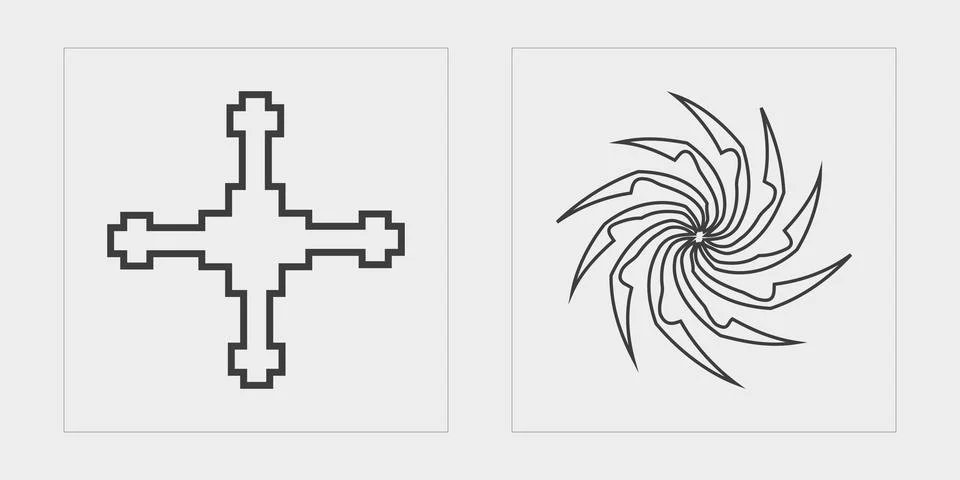 Set of Y2K style vectors of objects. Retro futuristic graphic ornaments Stock Illustration
