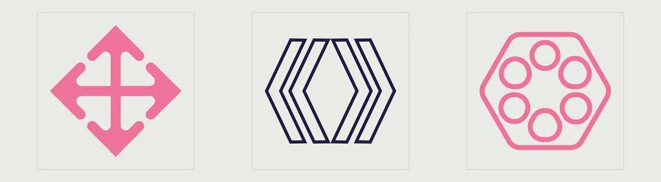 Set of Y2K style vectors of objects. Trendy geometric postmodern figures Stock Illustration